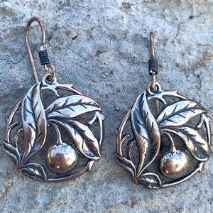 Sterling Designer Fruit Tree Earrings